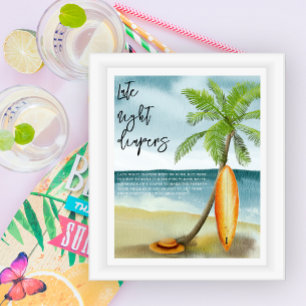 Poster Plage de surf - Couches tard le soir