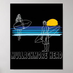 Poster Plage de surf de Mullaghmore Head Surfeur Fille