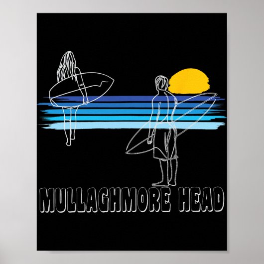 Poster Plage de surf de Mullaghmore Head Surfeur Fille  (Devant)
