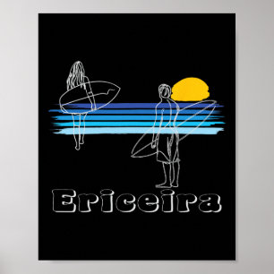 Poster Plage de surf d'Ericeira Surfeur Fille