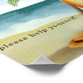 Poster Plage de surf en aquarelle - Boissons (Coin)