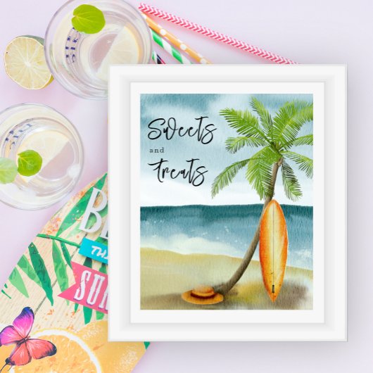 Poster Plage de surf - Friandises et douceurs