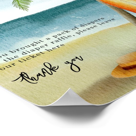 Poster Plage de surf - Jeu de Déchets (Coin)