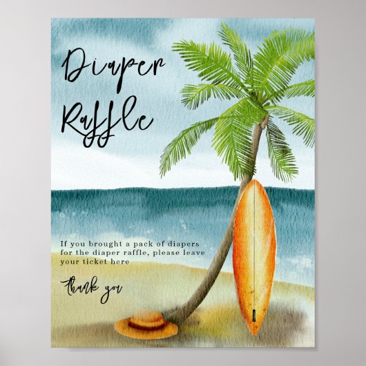 Poster Plage de surf - Jeu de Déchets (Devant)