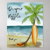 Poster Plage de surf - Jeu de la tombola des couches (Devant)