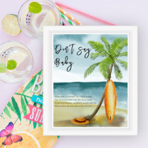 Poster Plage de surf - Ne pas dire bébé