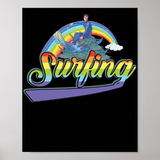 Poster Plage de surf Rainbow été (Devant)