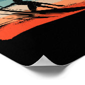 Poster Plage de surf surfeur planche de surf (Coin)