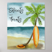 Poster Plage de surfs - Sucres et friandises (Devant)