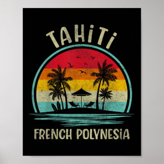 Poster Plage de Tahiti Polynésie française Vacances d'été