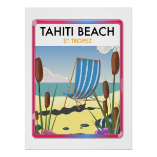Poster plage de Tahiti st tropez