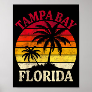 Poster Plage de Tampa Bay Floride Palmier d'été Trocal
