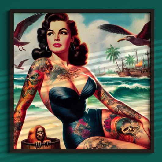 Poster Plage de tatouage