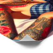 Poster Plage de tatouage vintage (Coin)