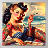 Poster Plage de tatouage vintage (Devant)