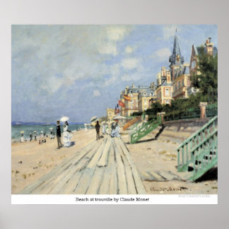 Poster Plage de trouville par Claude Monet
