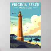 Poster Plage de Virginie vintage (Devant)