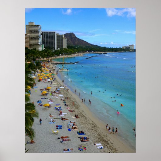 Poster Plage de Waikiki (Devant)