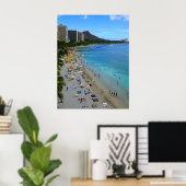 Poster Plage de Waikiki (Bureau à domicile)