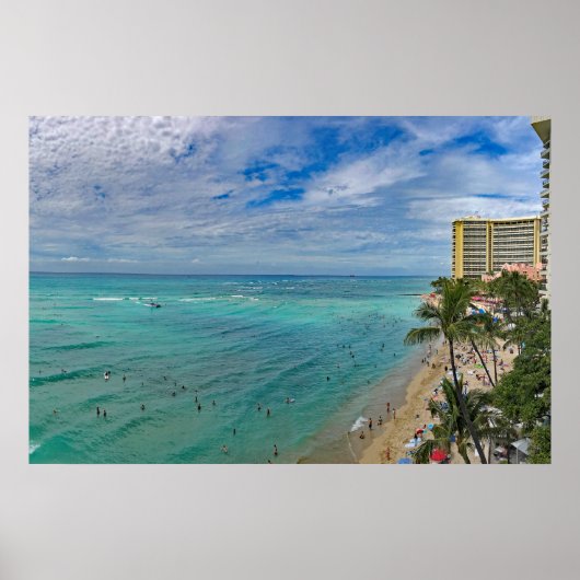 Poster Plage de Waikiki (Devant)