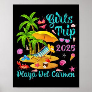 Poster Plage Del Carmen Mexique Été Voyage de Filles 20