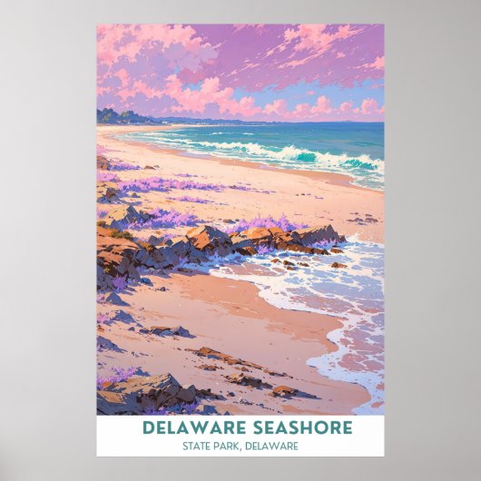 Poster Plage Delaware Seashore, Belle Plage Delaware (Devant)