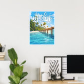 Poster Plage des Maldives (Bureau à domicile)