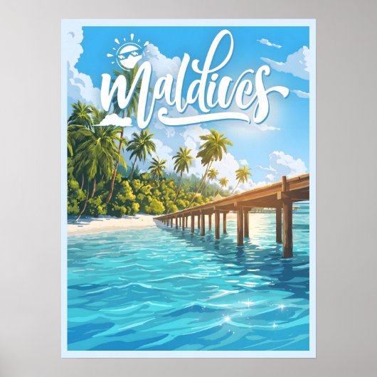 Poster Plage des Maldives (Devant)