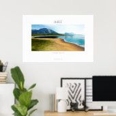 Poster plage d'été (Bureau à domicile)
