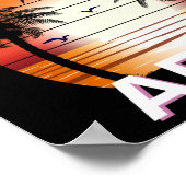 Poster Plage d'été d'Aruba Vintage Palm Trees (Coin)