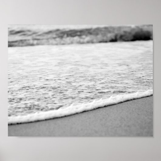 Poster Plage d'été noir et blanc (Devant)