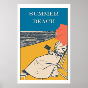 Poster Plage d'été Vintage
