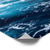 Poster Plage d'été Waves Blue Ocean (Coin)