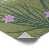 Poster Plage d'illustration de Morro Bay Fleur sauvage Ca (Coin)