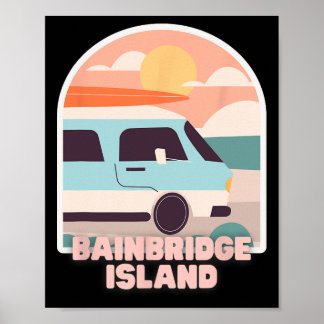 Poster Plage d'Inbridge Island Rétro Couleurs Pastel Sole