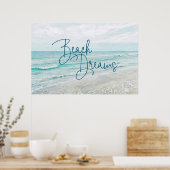 Poster Plage Dreams Citation Inspiration Rétro Ocean Wave (Cuisine)