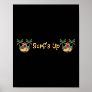 Poster Plage Drôle Soleil Surfant Squelette Jacksonville