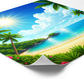 Poster Plage du Paradis tropical (Coin)