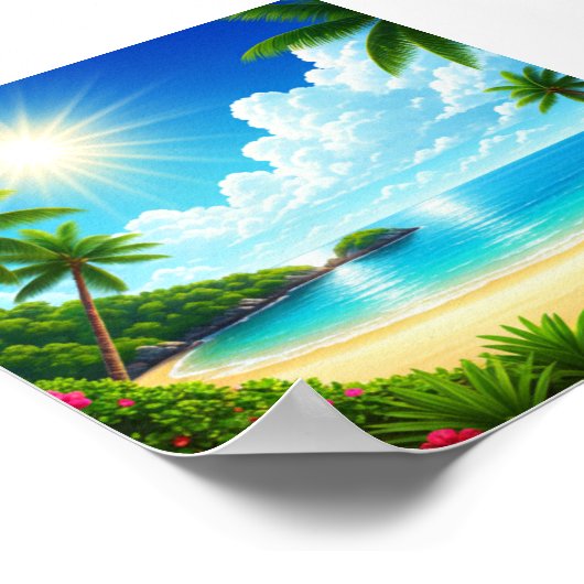 Poster Plage du Paradis tropical (Coin)