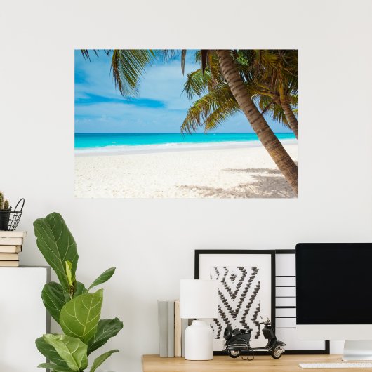 Poster Plage du Paradis tropical (Bureau à domicile)