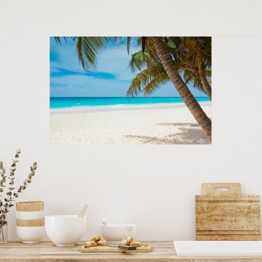 Poster Plage du Paradis tropical (Cuisine)