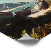 Poster Plage du Paradis tropical - Art côtier Pittoresque (Coin)