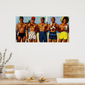 Poster Plage Dudes des années 1950 (Cuisine)