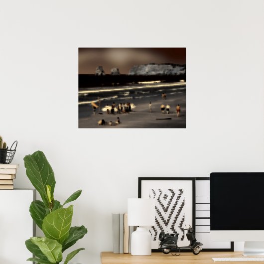 Poster Plage effet numérique de style "impression" (Bureau à domicile)