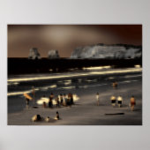 Poster Plage effet numérique de style "impression" (Devant)