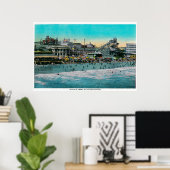 Poster Plage en face du Bath House, Long Beach (Bureau à domicile)