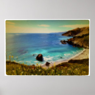Poster Plage et baie, Pacific Coast Highway