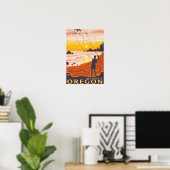 Poster Plage et cerfs-volants - Tillamook, Oregon (Bureau à domicile)