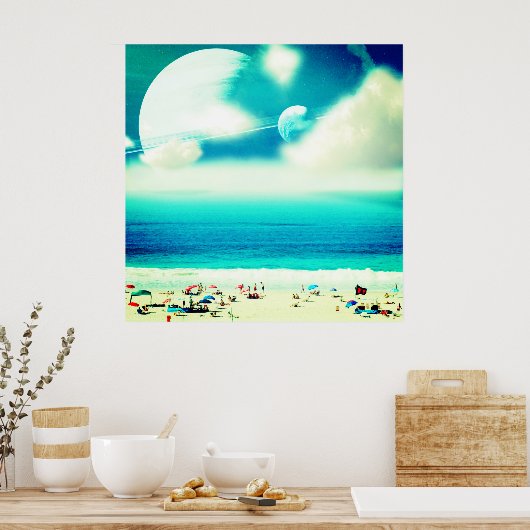 Poster Plage et espace océanique de rêve Abstrait (Cuisine)