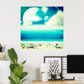 Poster Plage et espace océanique de rêve Abstrait (Bureau à domicile)